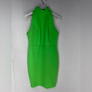 NWOT Aqua Secil midi dress bright green size 12